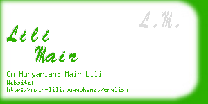lili mair business card